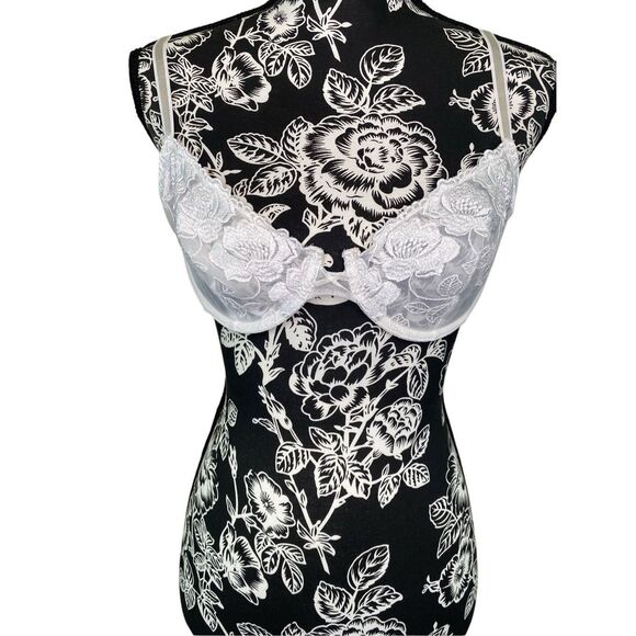 Rene Rofe Lingerie Lace Bra 36B Underwire Unpadded Sexy Floral Flower Everyday - Picture 1 of 11